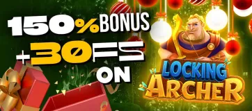 150% Bonus + 30 Free Spins on Locking Archer