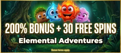 30 Free Spins Elemental Adventures 